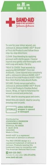 non adherent dressing band aid hurt free 3 x 4 inch sterile 10 per pack