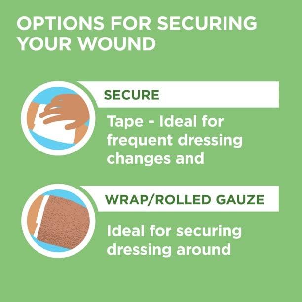 non adherent dressing band aid hurt free 3 x 4 inch sterile 10 per pack