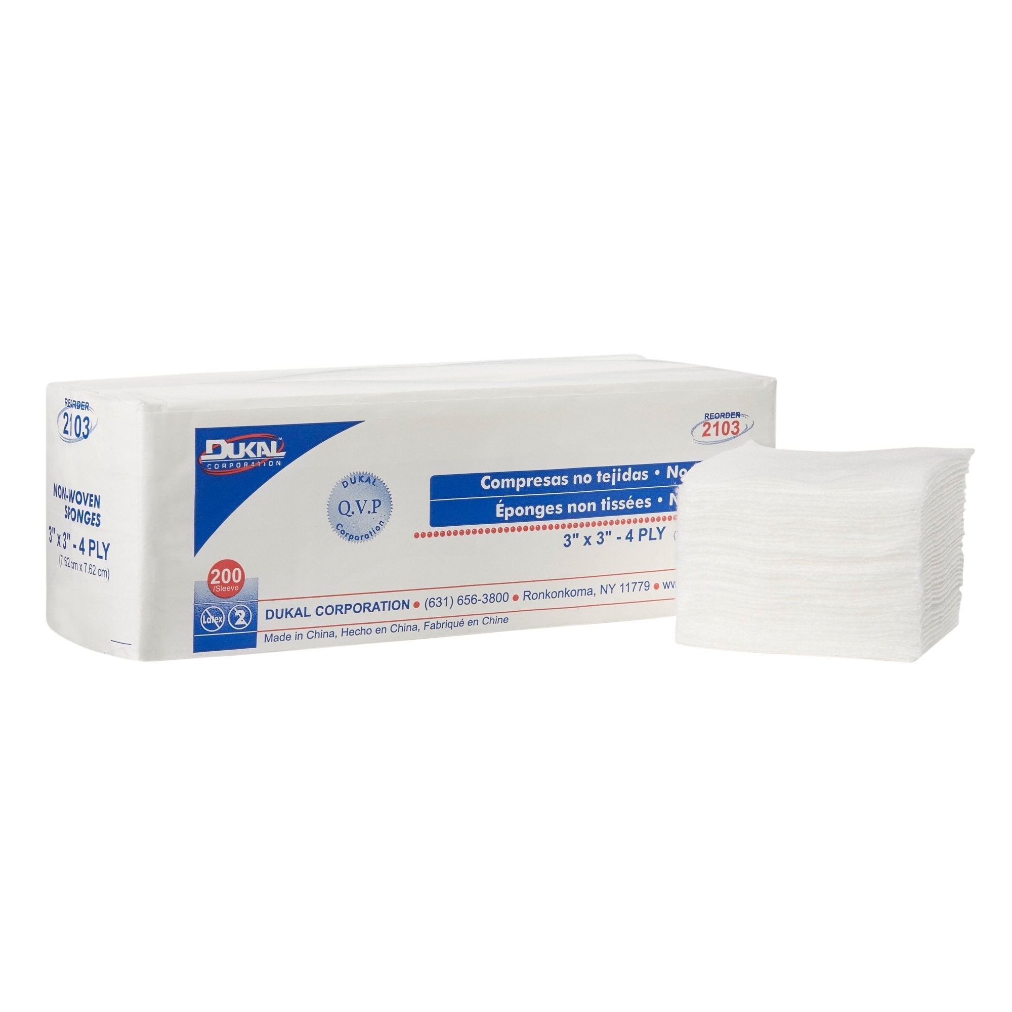 Nonwoven Sponge Clinisorb 3 X 3 Inch 4 Ply NonSterile 200 per Pack
