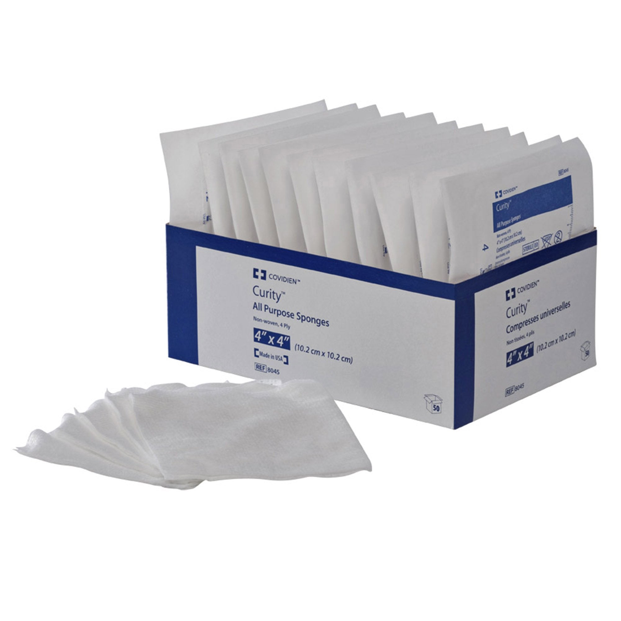 Nonwoven Sponge Curity 4 X 4 Inch 4 Ply Sterile 5 per Pouch