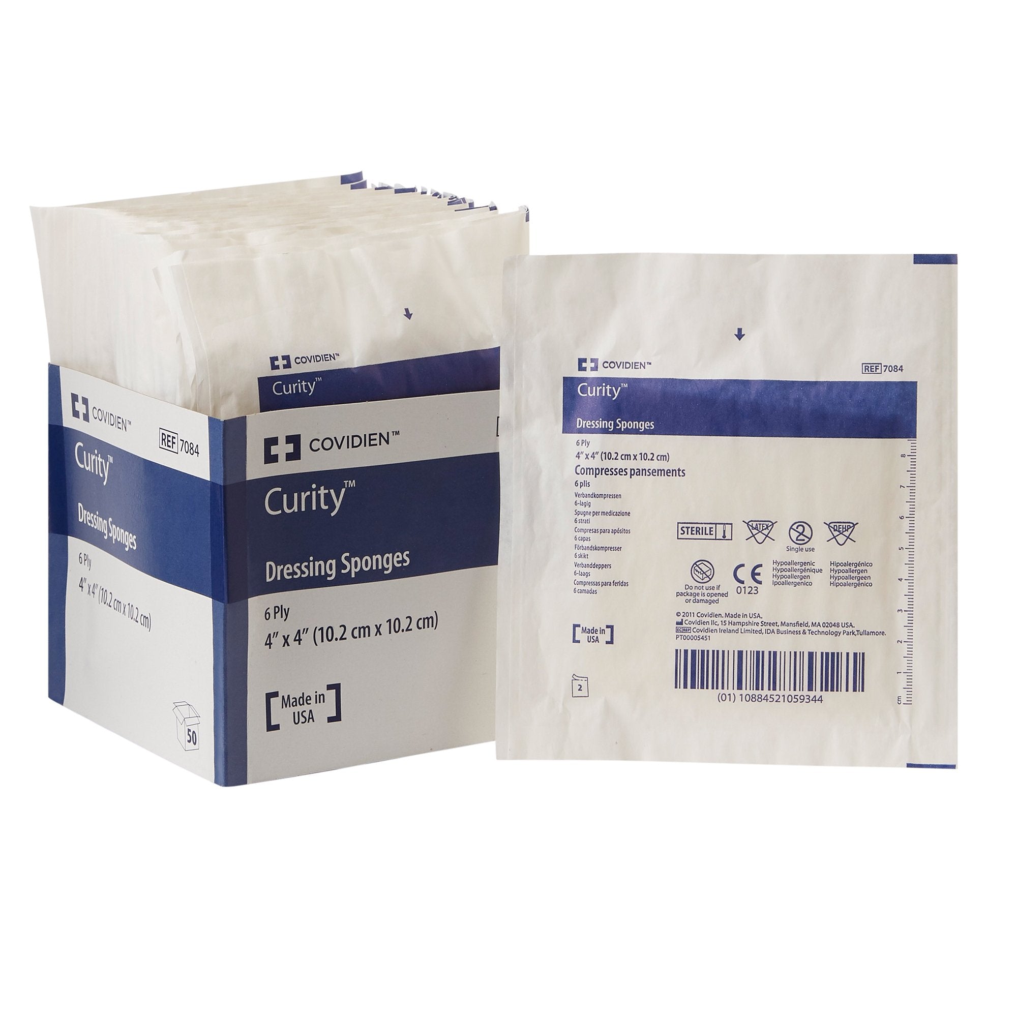Nonwoven Sponge Curity 4 X 4 Inch 6 Ply Sterile 2 per Pack