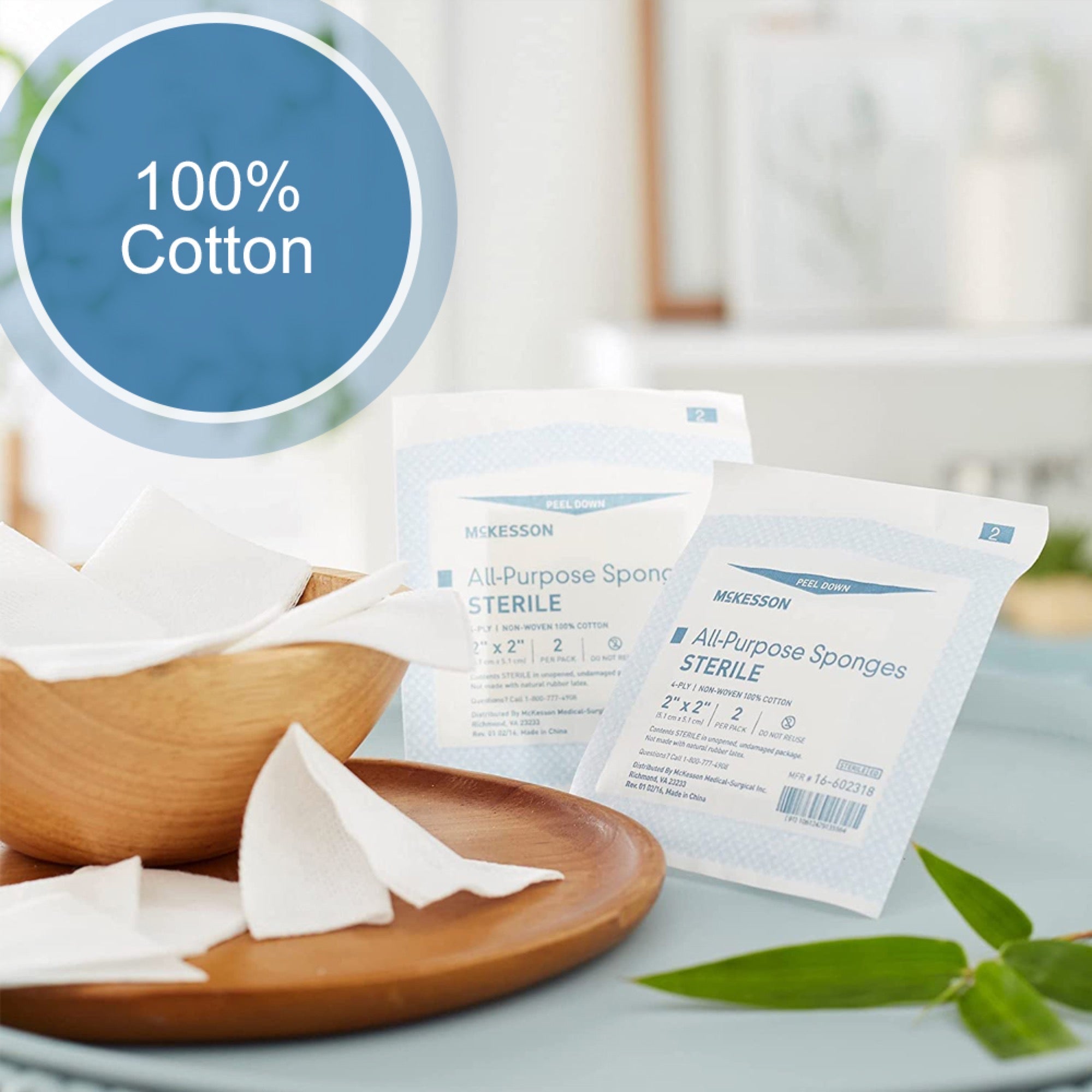nonwoven sponge mckesson 2 x 2 inch 4 ply sterile 2 per pack