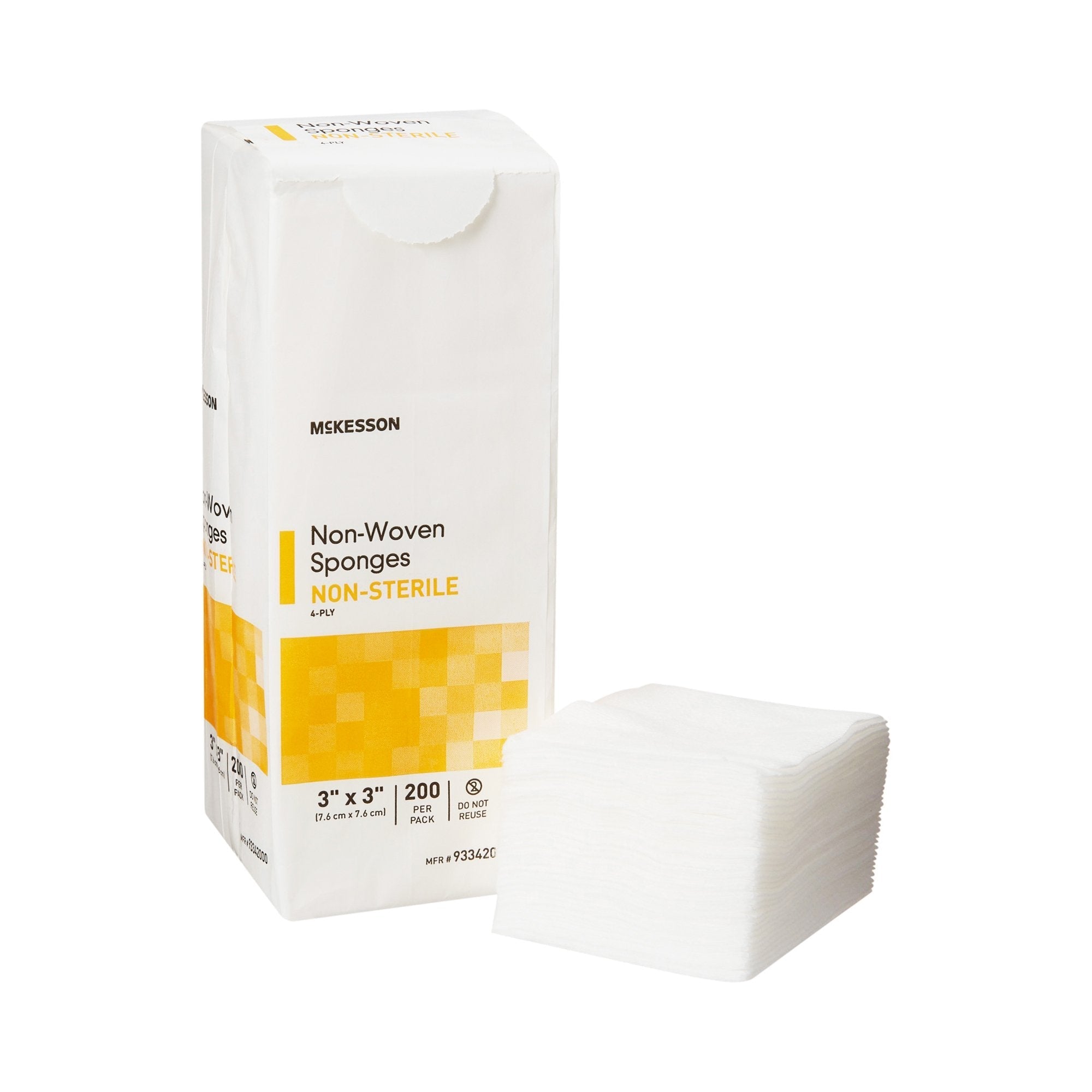 Nonwoven Sponge McKesson 3 X 3 Inch 4 Ply NonSterile 200 per Pack