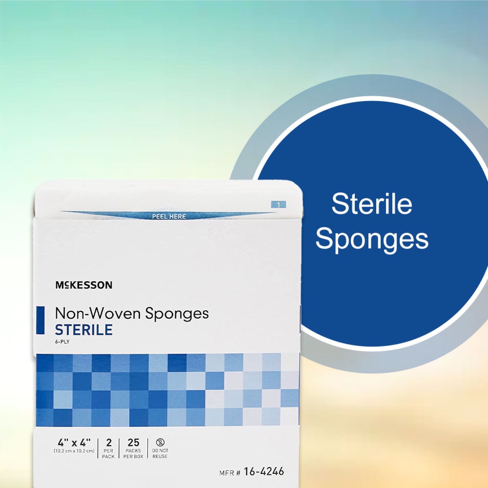 nonwoven sponge mckesson 4 x 4 inch 6 ply sterile 2 per pack packaging type box