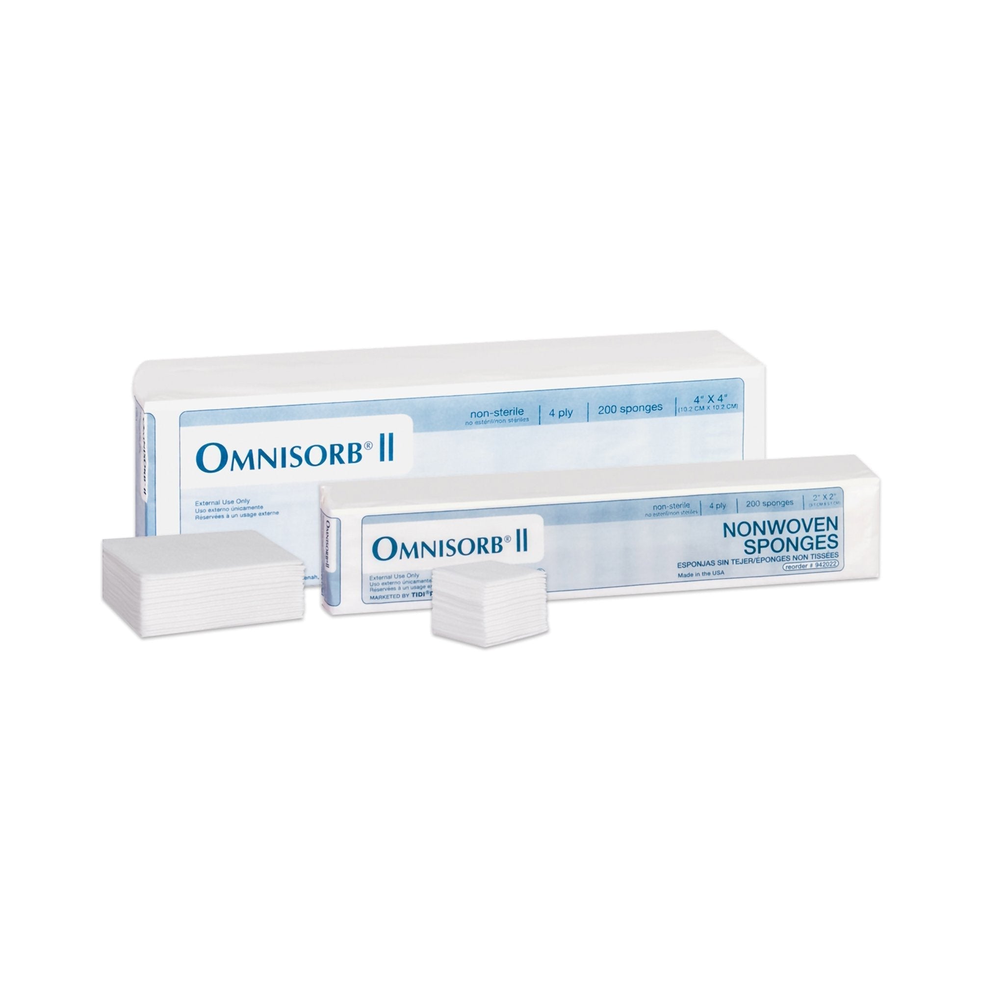 Nonwoven Sponge Omnisorb 2 X 2 Inch 4 Ply NonSterile 200 per Sleeve