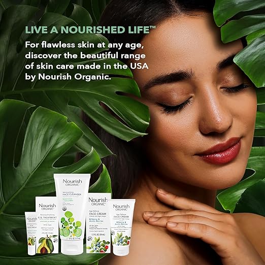 nourish organic eye treatment cream renewing and cooling avocado and argan oil 5 oz