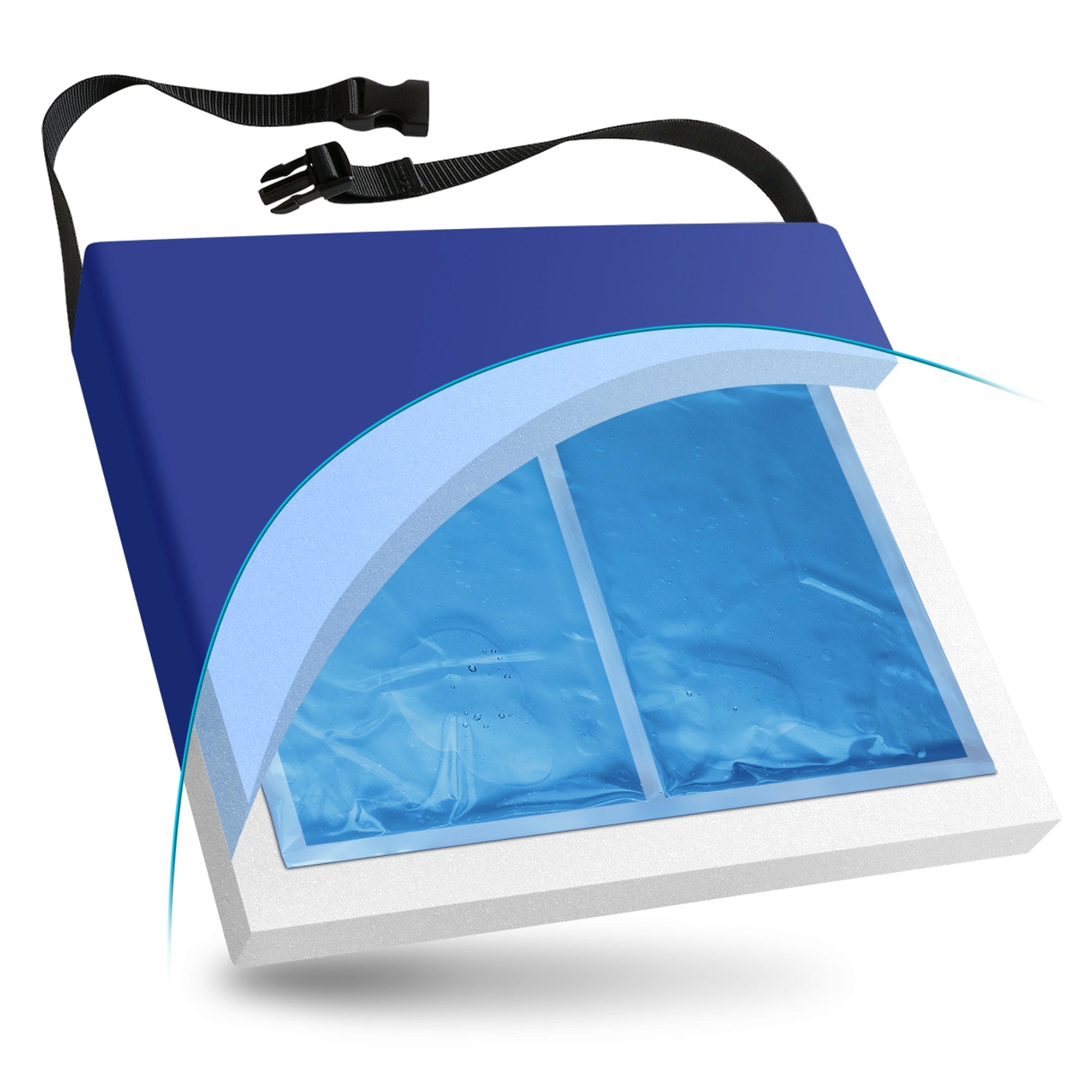 nyortho seat cushion 18 in w x 16 in d x 3 in h gel foam blue non inflatable nyortho seat cushion mk813748ea