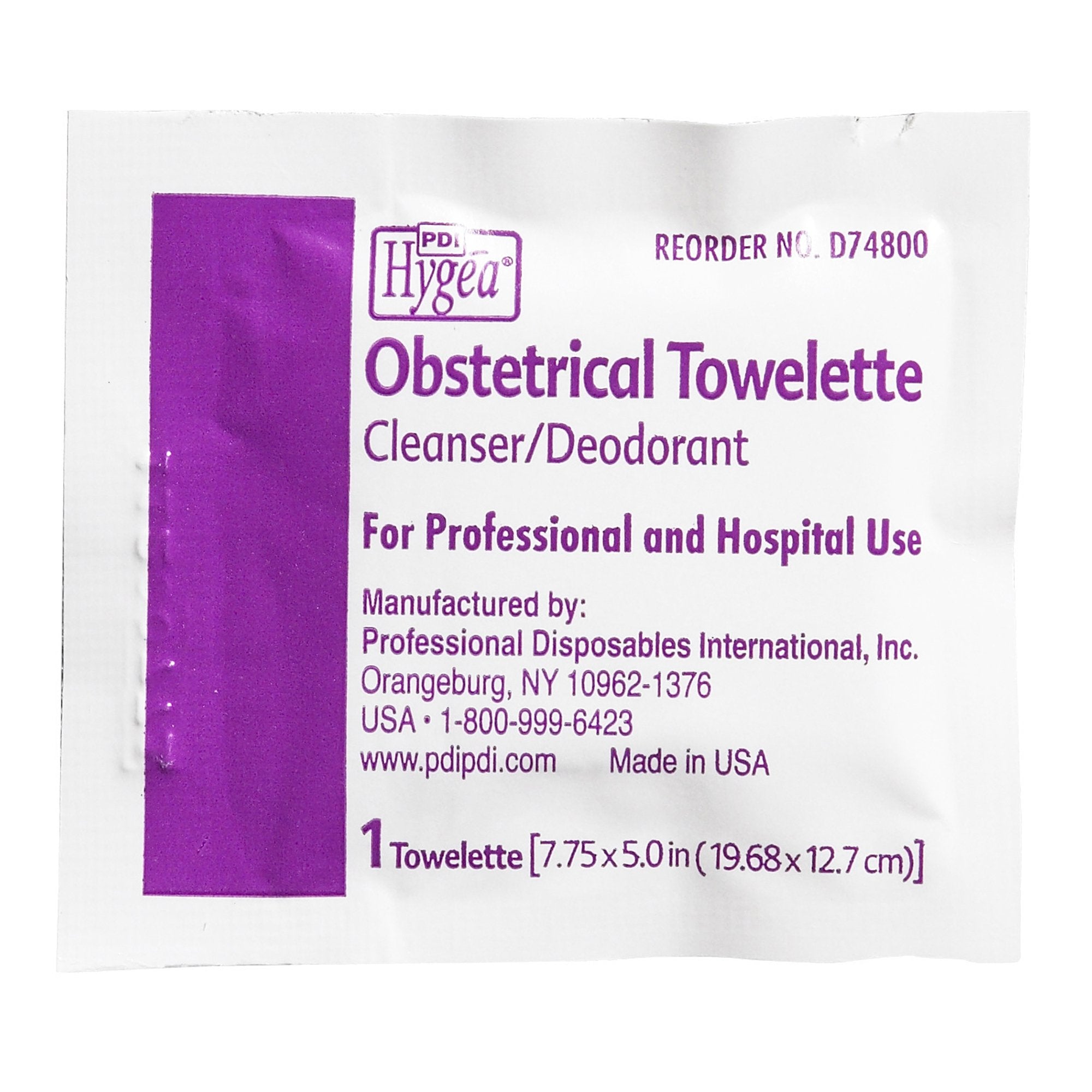 obstetrical cleansing towelette hygea individual packet scented 100 count packaging type box