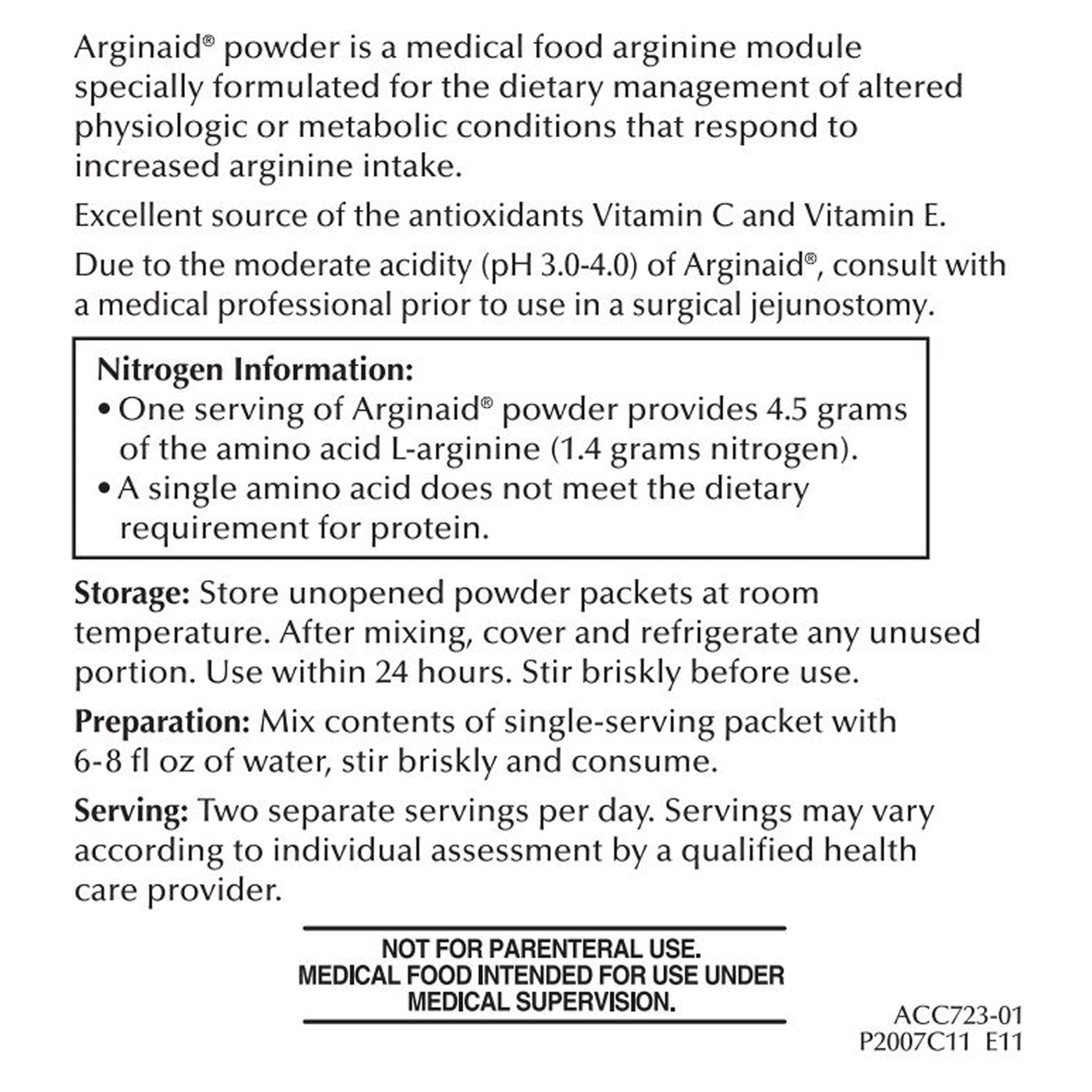 oral supplement arginaid® cherry flavor powder 0 32 oz individual packet
