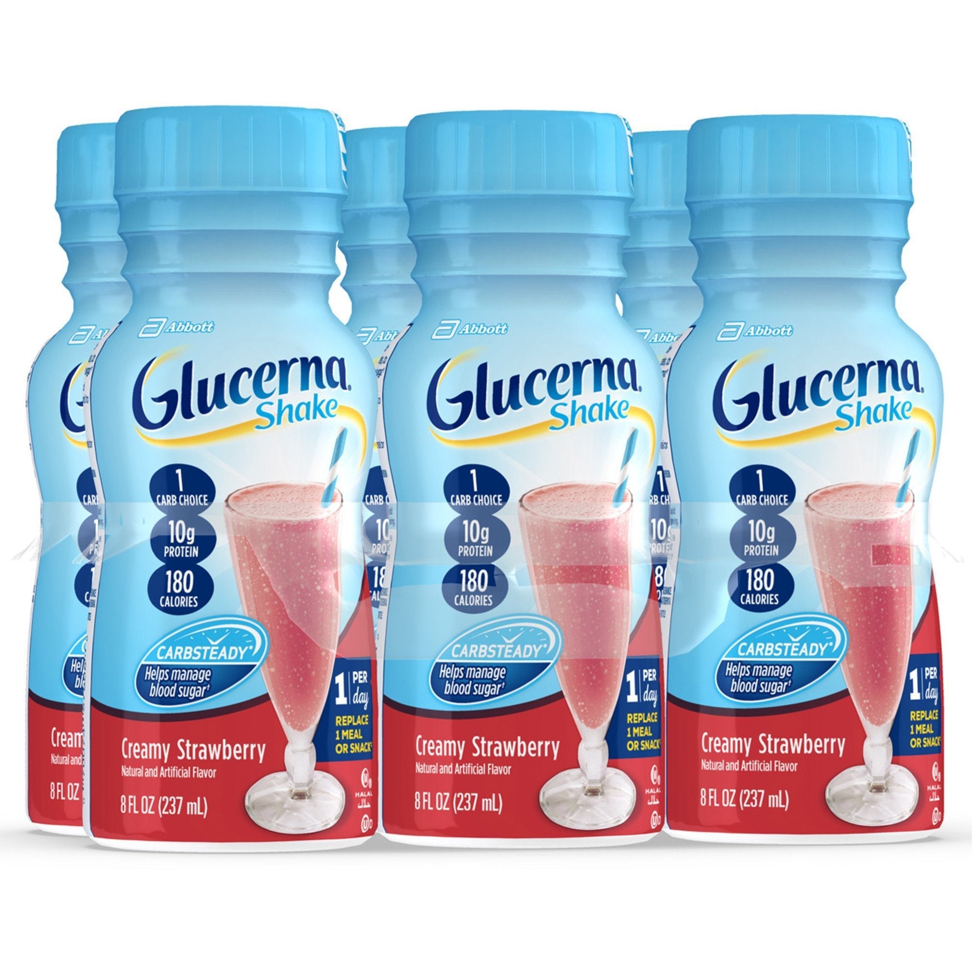 oral supplement glucernaa original shake creamy strawberry flavor liquid 8 oz bottle
