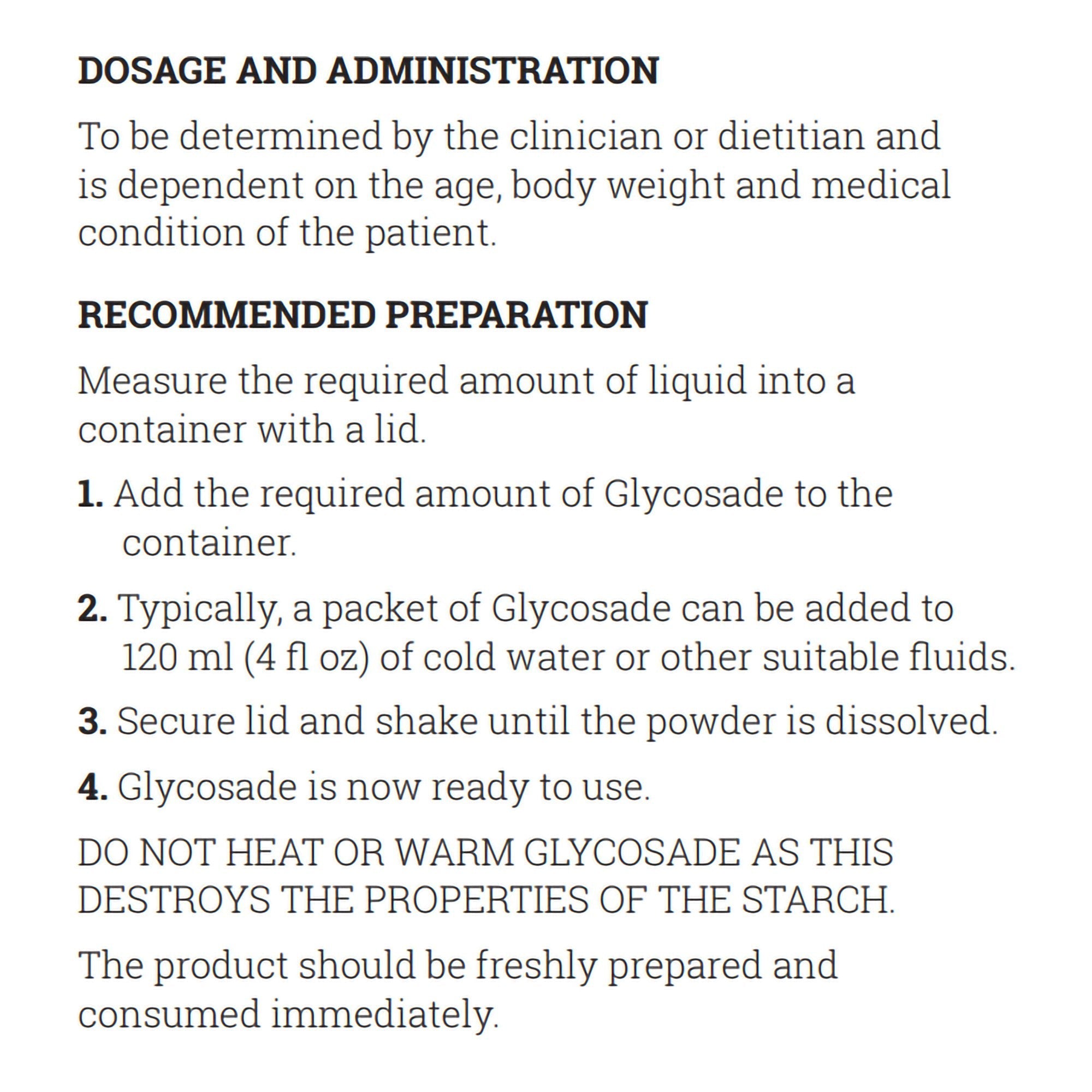 oral supplement glycosadea unflavored powder 60 gram individual packet