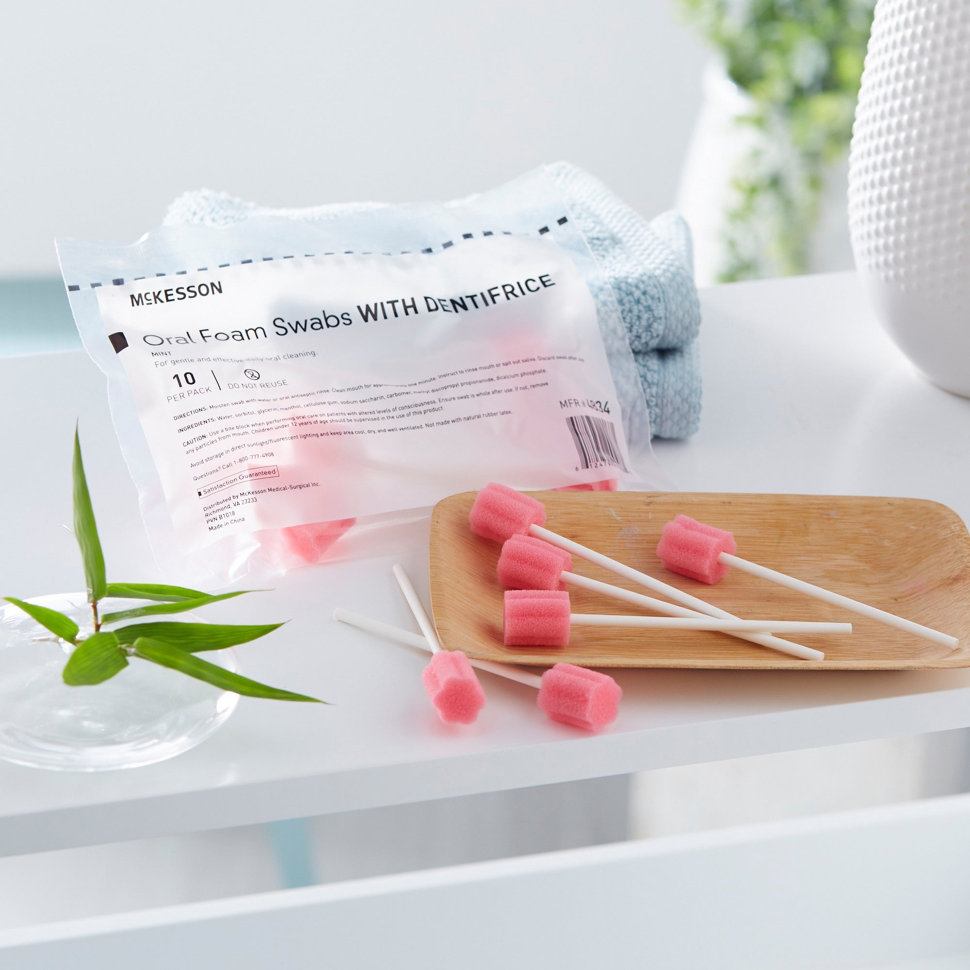oral swab mckesson dentifrice foam tip 10 per pack packaging type box