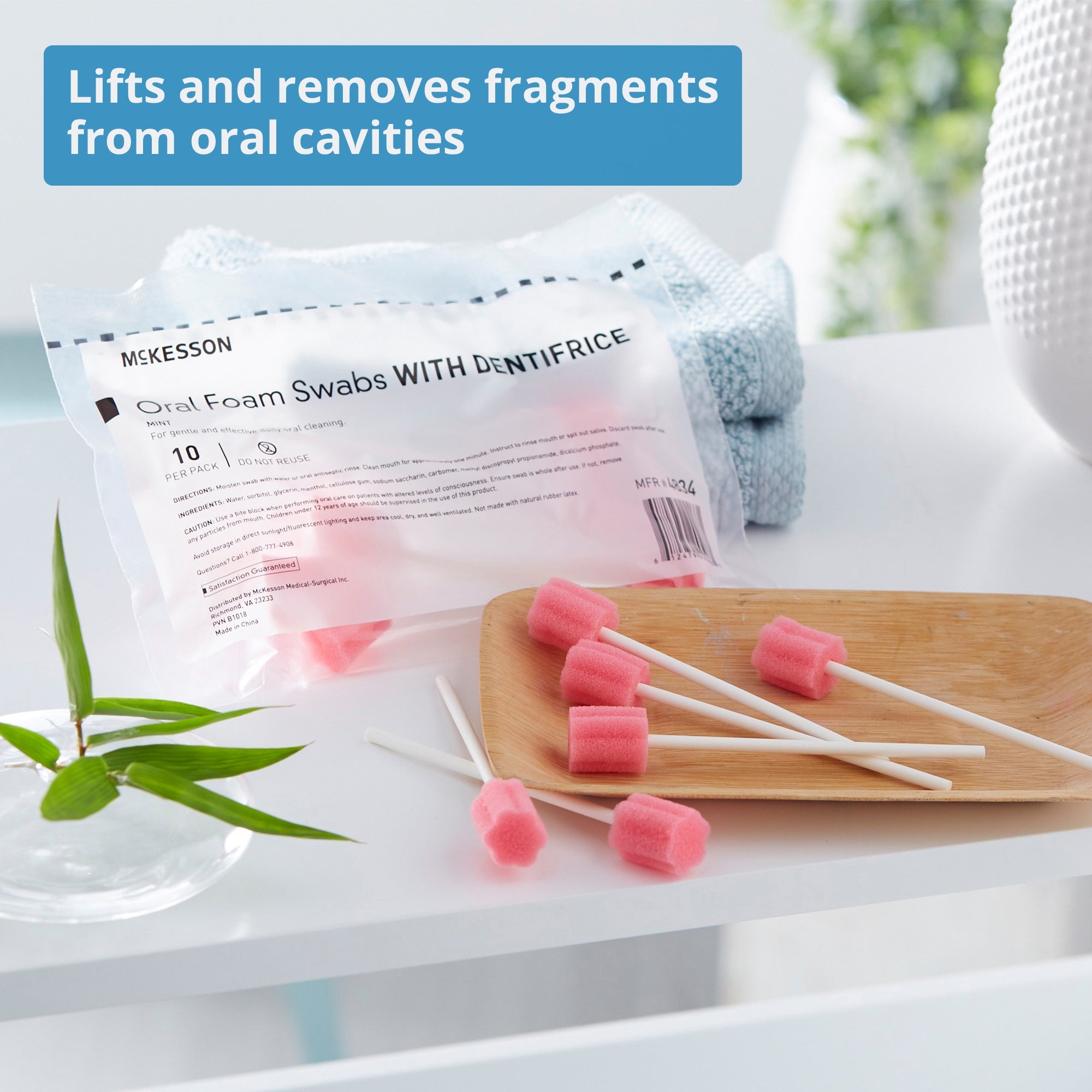 oral swab mckesson dentifrice foam tip 10 per pack packaging type box