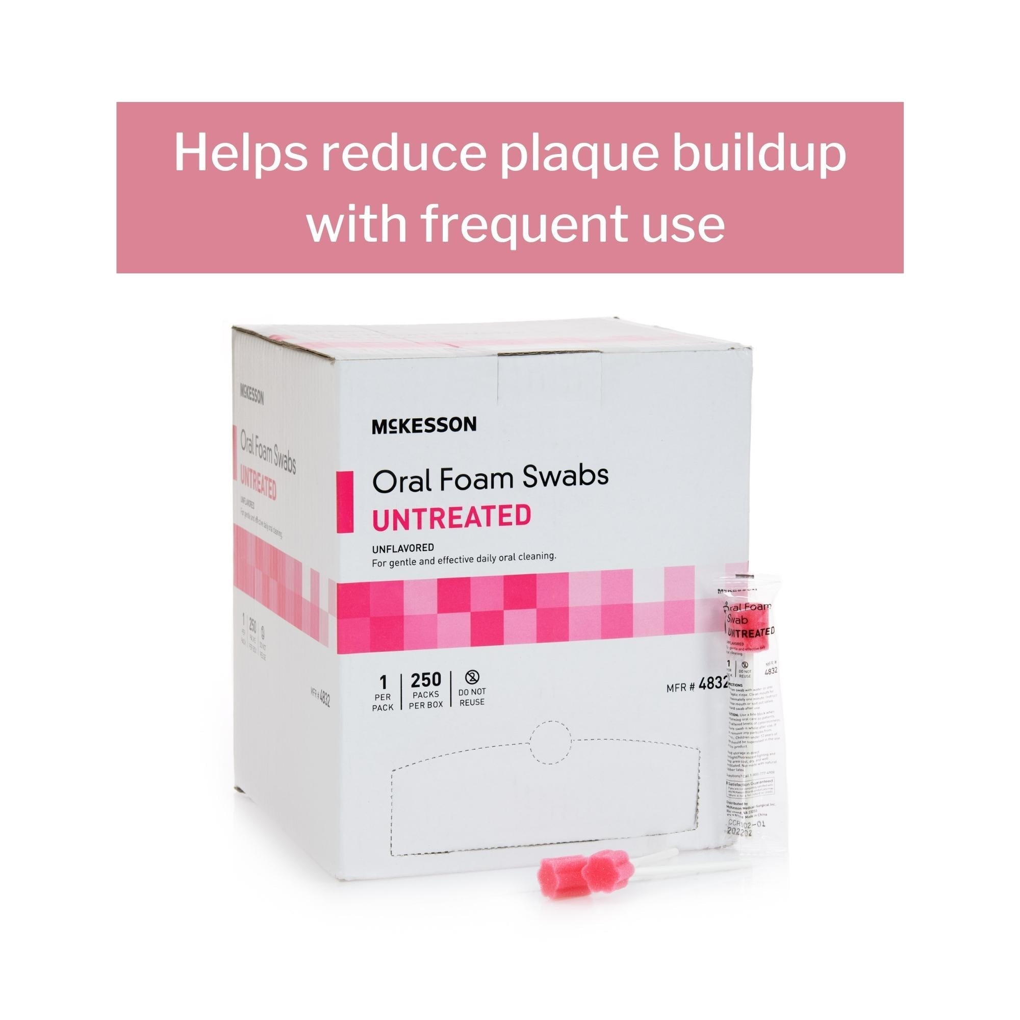 oral swab mckesson untreated foam tip 1 per pack packaging type box