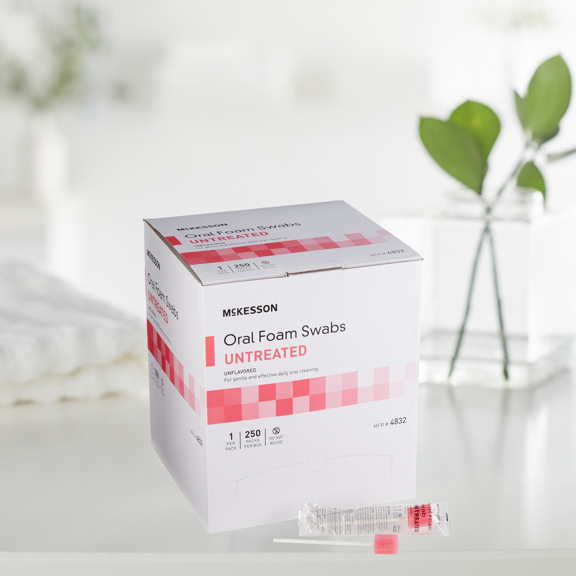 oral swab mckesson untreated foam tip 1 per pack packaging type box