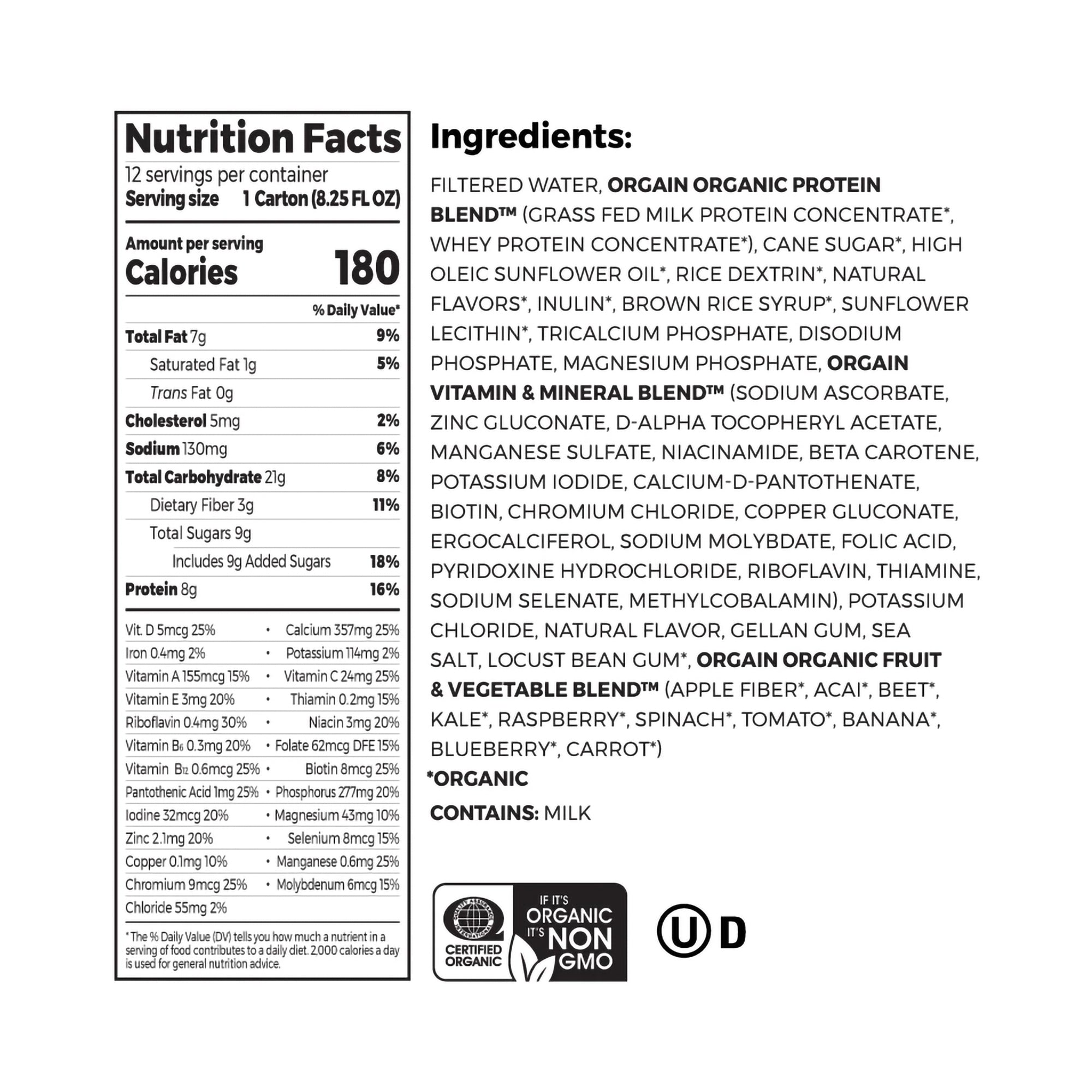 orgain kids protein organic nutritional shake vanilla 8 25 ounce carton orgain kids protein organic nutritional shake pediatric oral supplement mk1104610ea