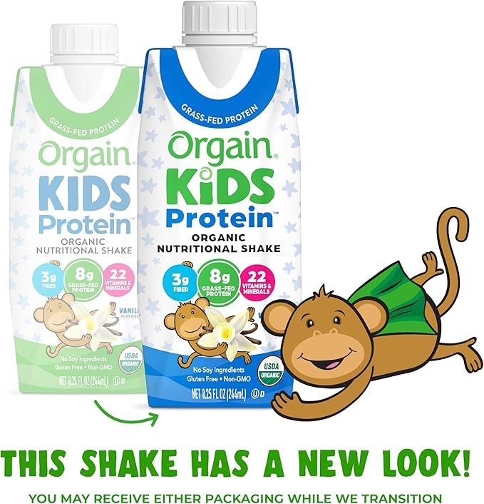 orgain kids protein organic nutritional shake vanilla 8 25 ounce carton orgain kids protein organic nutritional shake pediatric oral supplement mk1104610ea