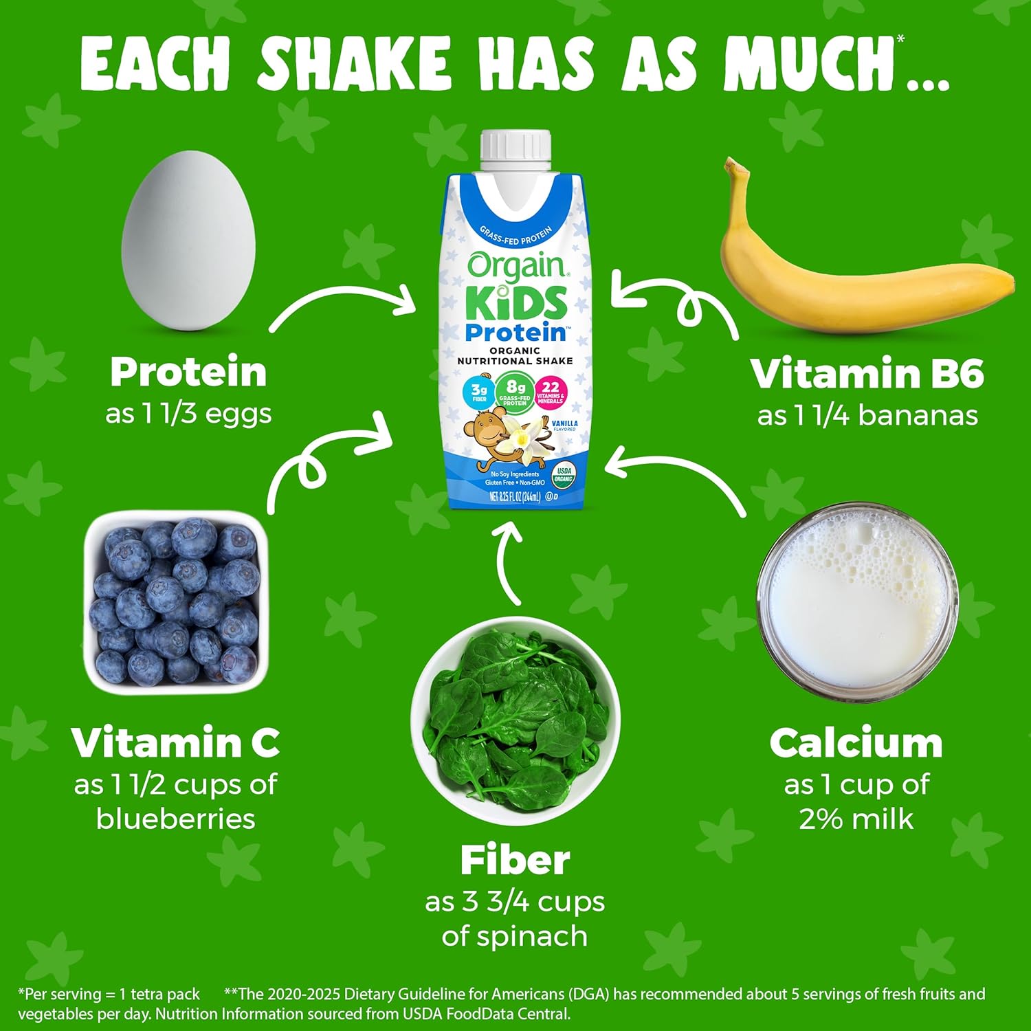 orgain kids protein organic nutritional shake vanilla 8 25 ounce carton orgain kids protein organic nutritional shake pediatric oral supplement mk1104610ea