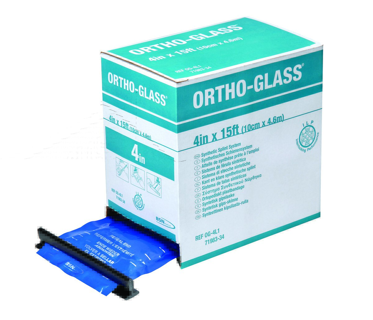 Padded Splint Roll ORTHO GLASS 6 Inch X 15 Foot Fiberglass White