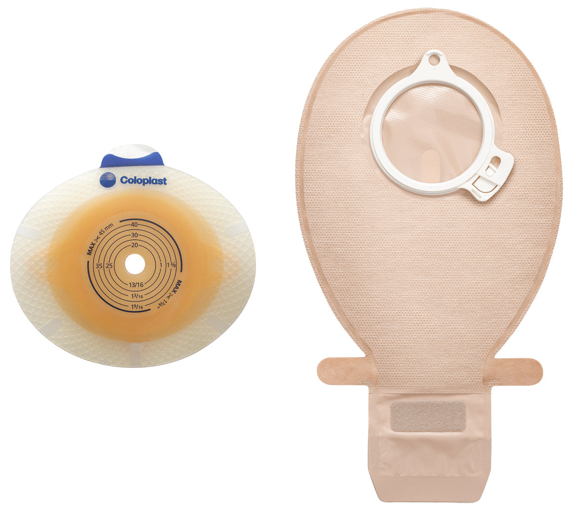 Ostomy Barrier SenSura Click Precut, Standard Wear Double Layer Adhesive 50 mm Flange Red Code System 1 3/8 Inch Opening