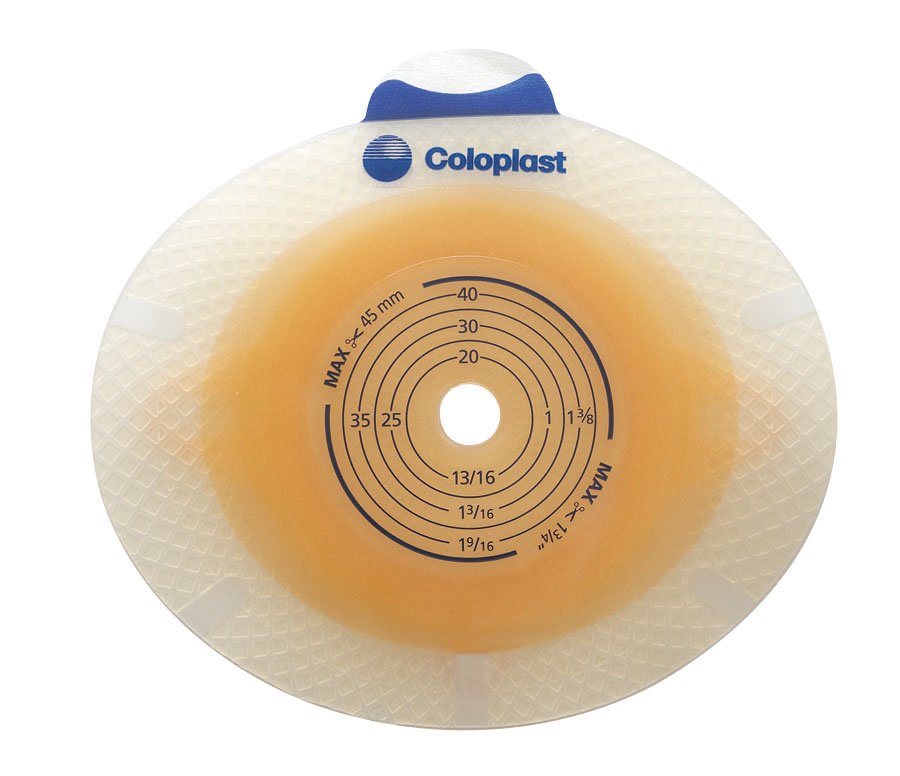 Ostomy Barrier SenSura Flex Xpro Precut, Extended Wear Double Layer Adhesive 50 mm Flange Red Code System 1 1/4 Inch Opening