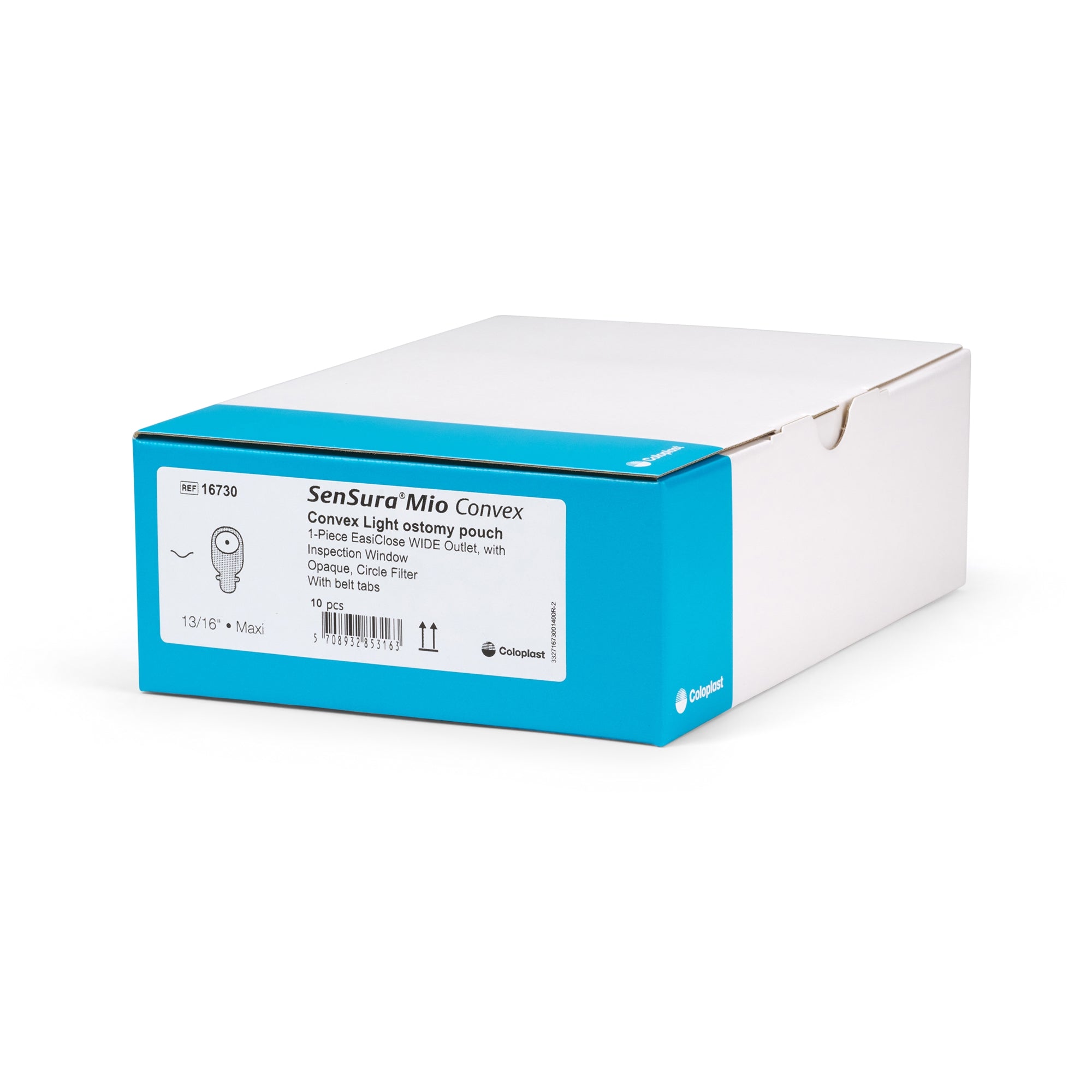 ostomy pouch sensura mio convex one piece system 11 inch length maxi convex light pre cut 13 16 inch stoma drainable packaging type box