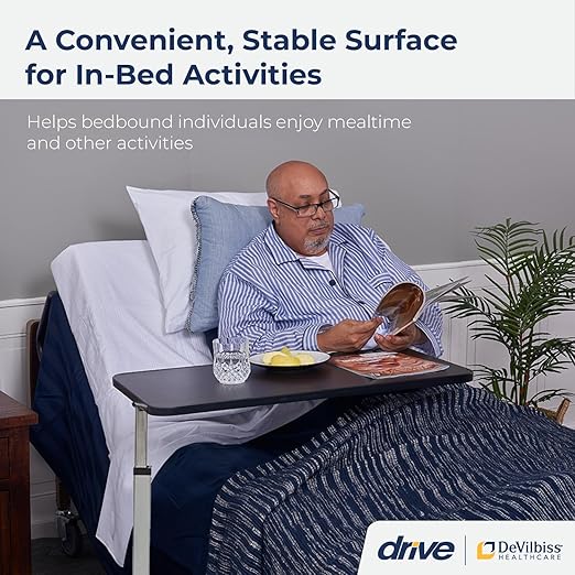 overbed table drive non tilt adjustment handle 28 to 45 inch height range packaging type case