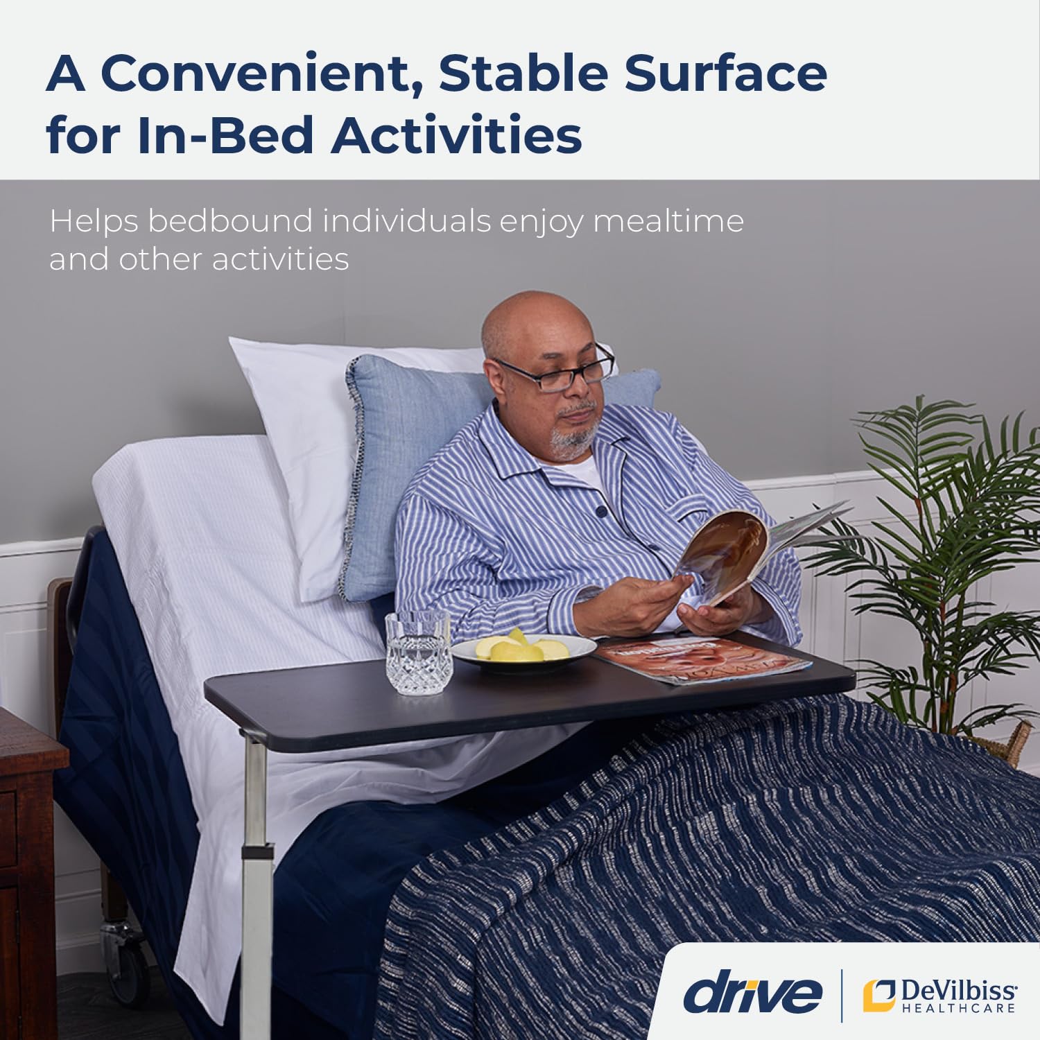 overbed table non tilt w chrome finish 30 x15