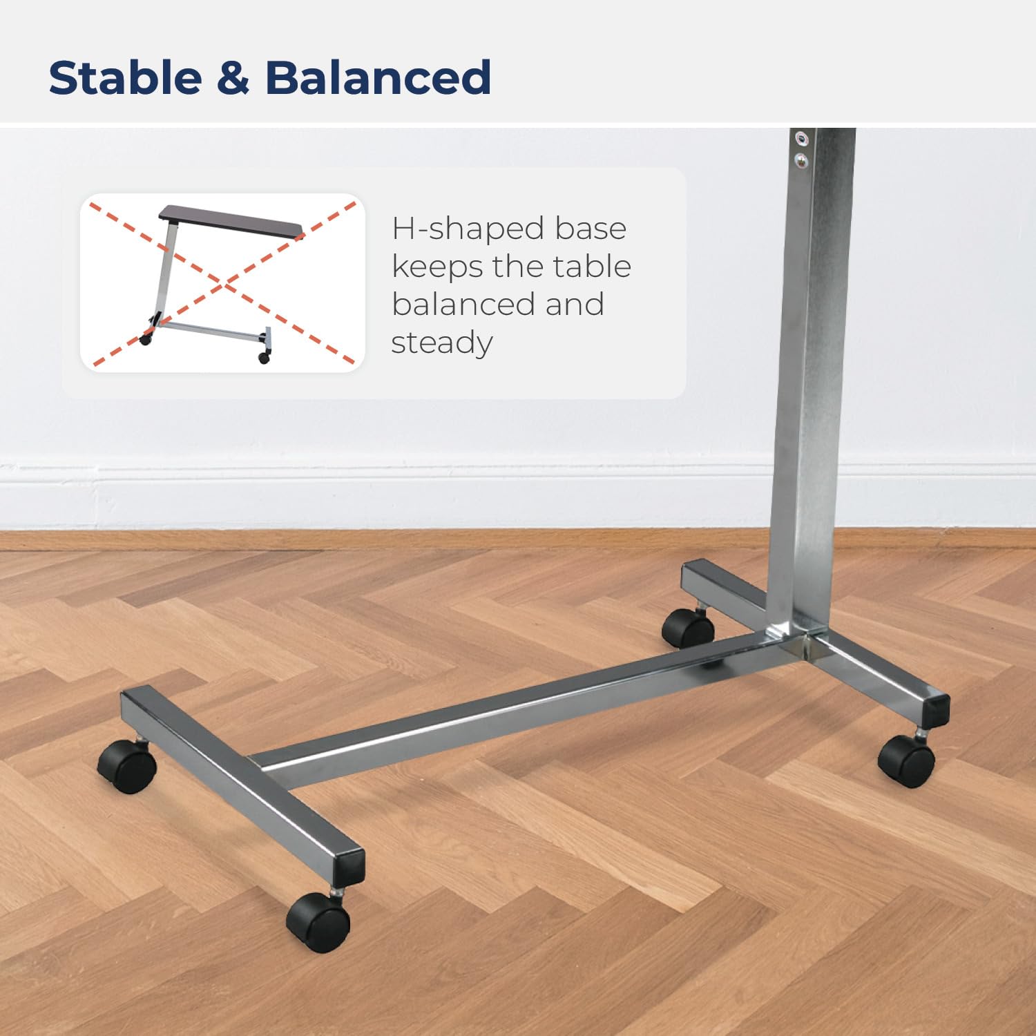 overbed table non tilt w chrome finish 30 x15
