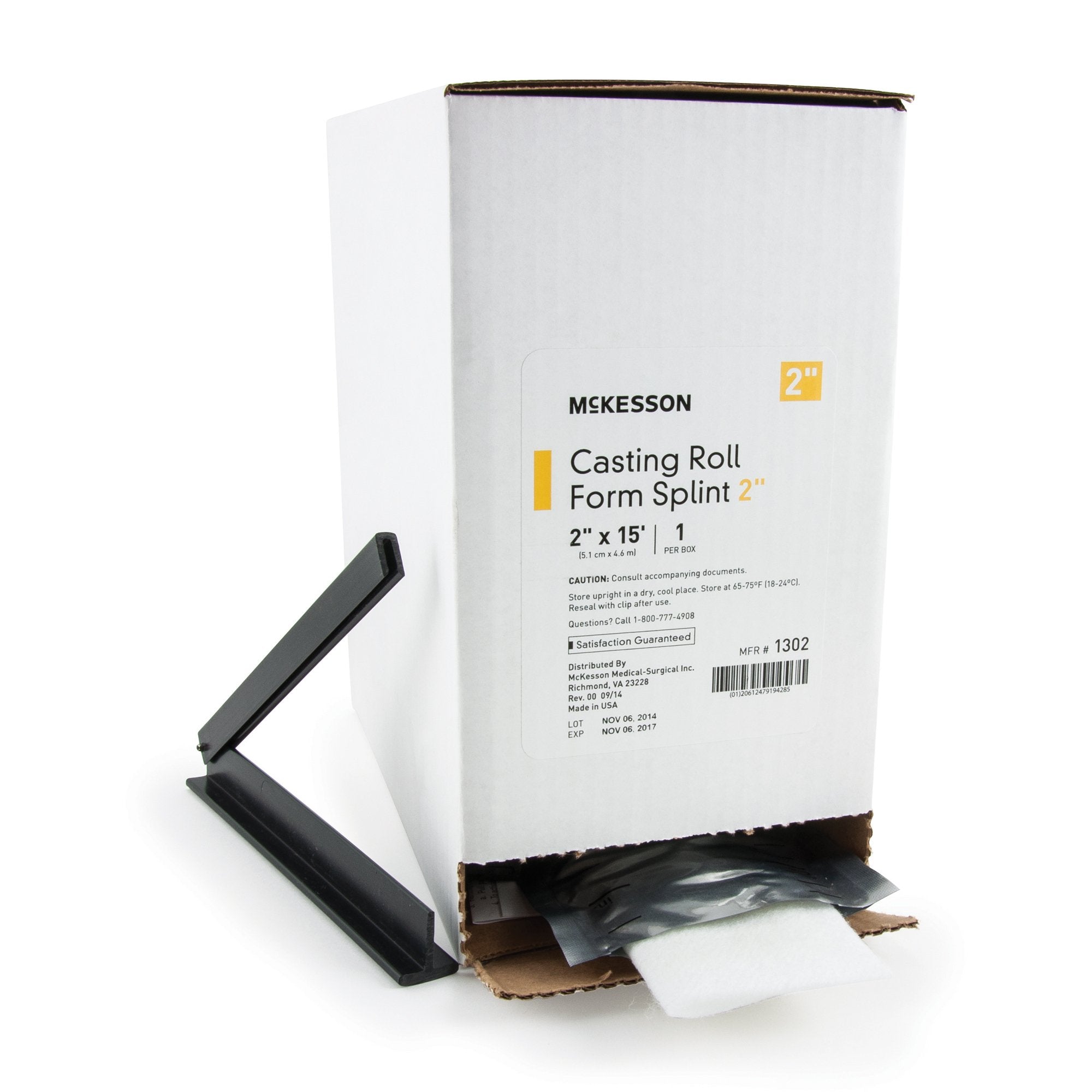 padded splint roll mckesson 2 inch x 15 foot fiberglass white packaging type box