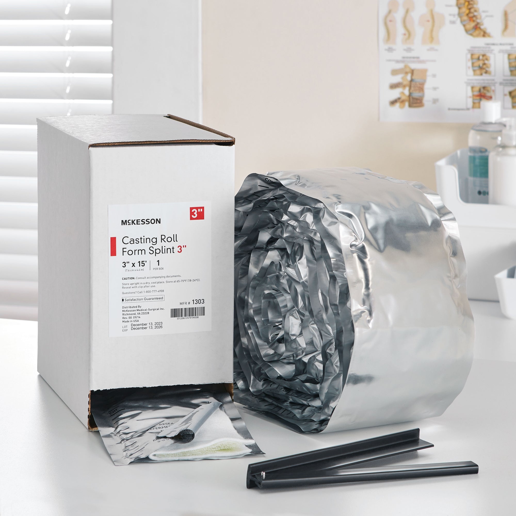 padded splint roll mckesson 3 inch x 15 foot fiberglass white packaging type box