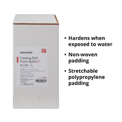 padded splint roll mckesson 3 inch x 15 foot fiberglass white packaging type box