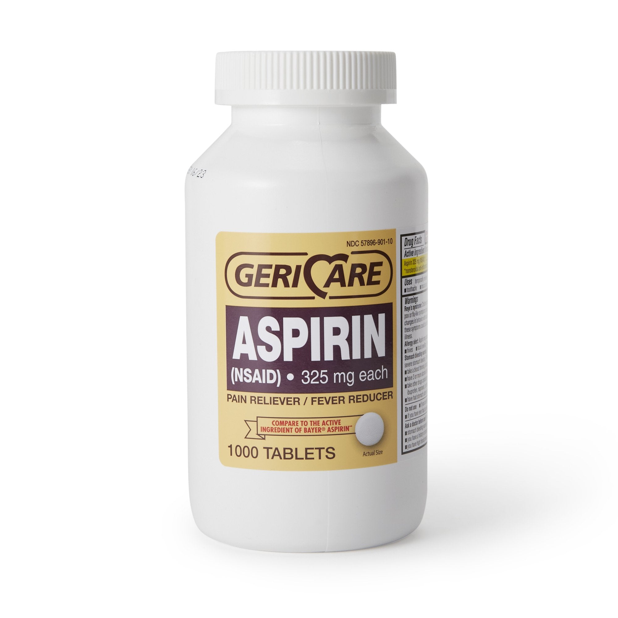 Pain Relief Quali Tabs 325 mg Strength Aspirin Tablet 1,000 per Bottle