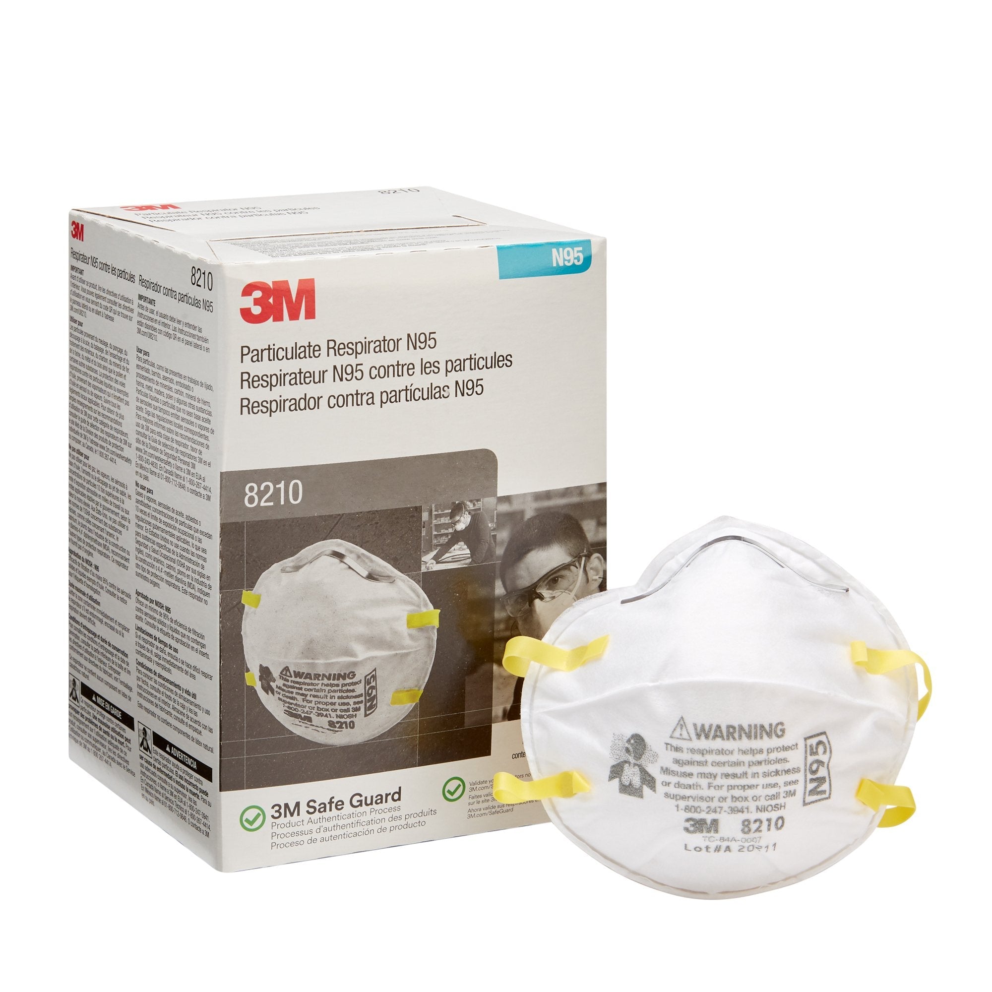 Particulate Respirator Mask 3M Industrial N95 Not Rated Elastic Strap One Size Fits Most
