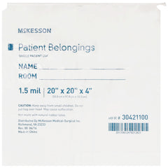 Patient Belongings Bag McKesson 4 X 20 X 20 Inch Polyethylene Drawstring Closure White