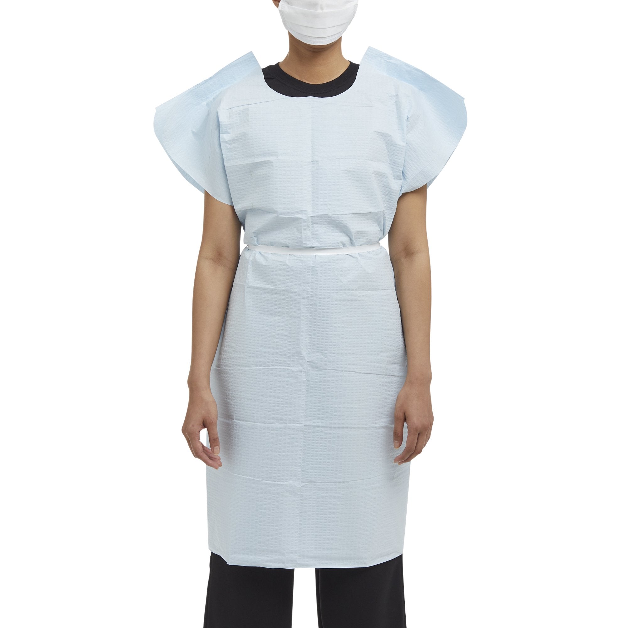 Patient Exam Gown Medium / Large Blue Disposable