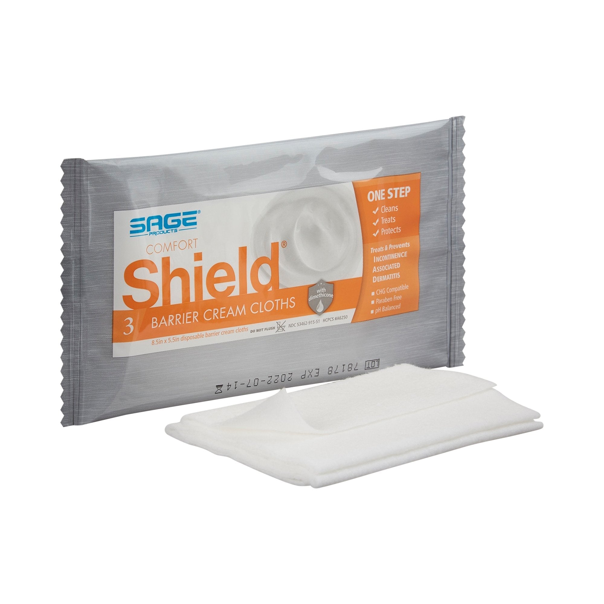 Incontinence Care Wipe Comfort Shield Soft Pack Unscented 3 Count