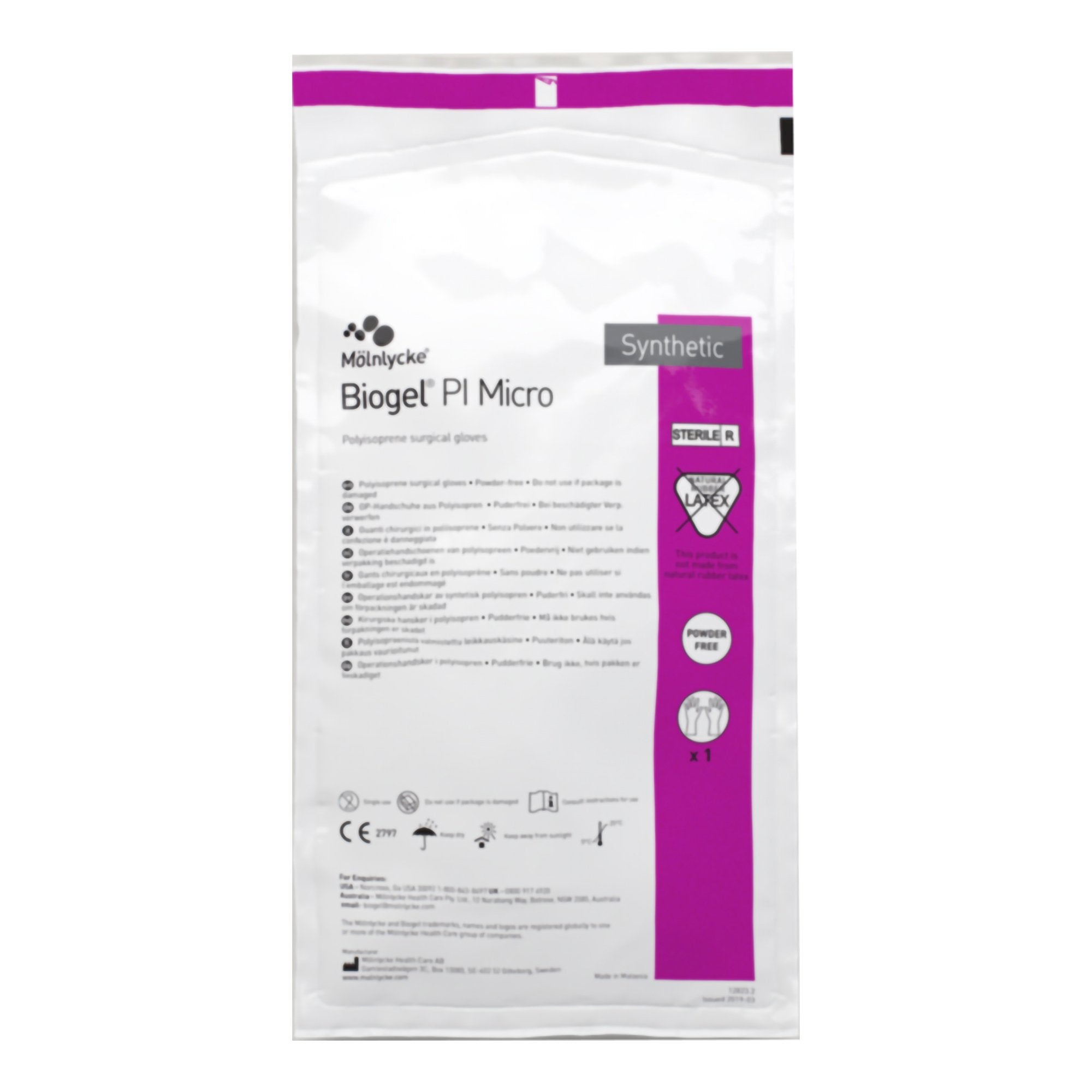 Surgical Glove Biogel PI Micro Size 7.5 Sterile Polyisoprene Standard Cuff Length Micro Textured Straw Chemo Tested