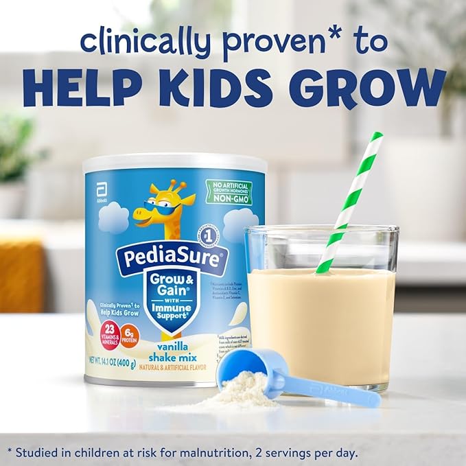 pediasure grow gain shake mix vanilla 14 1 ounce can pediasure grow gain shake mix pediatric oral supplement mk1115294ea