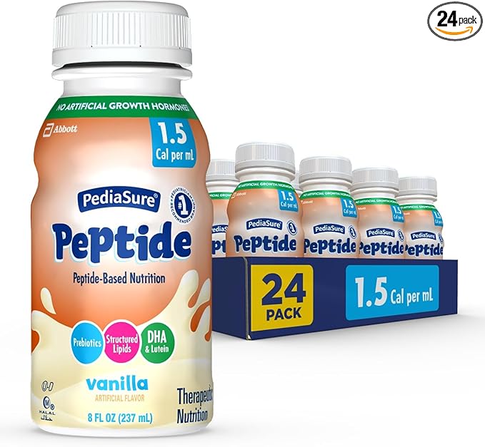 pediasure peptide 1 5 cal peptide based nutrition vanilla 8 ounce bottle pediasure peptide 1 5 cal pediatric oral supplement mk1143666ea