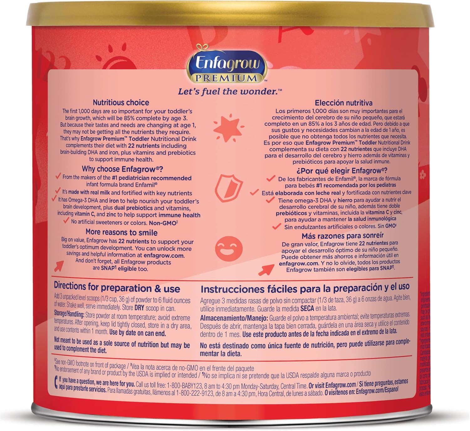 pediatric oral supplement enfagrow premium toddler unflavored 24 oz can powder