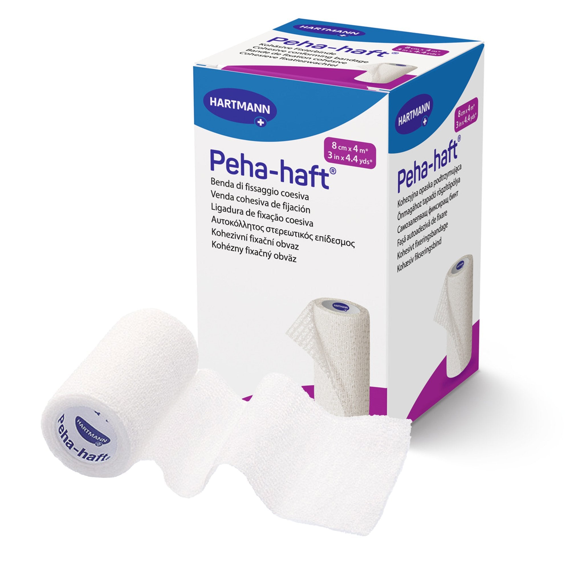 Absorbent Cohesive Bandage Peha haft 3 Inch X 4 1/2 Yard Self Adherent Closure White NonSterile Standard Compression