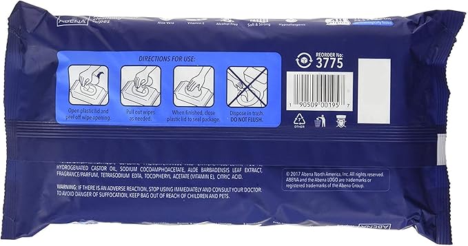 personal cleansing wipe abena soft pack scented 48 count packaging type case