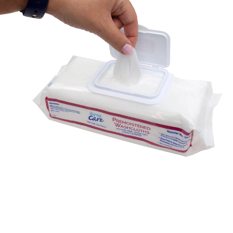 personal cleansing wipe dynarex soft pack unscented 64 count packaging type case