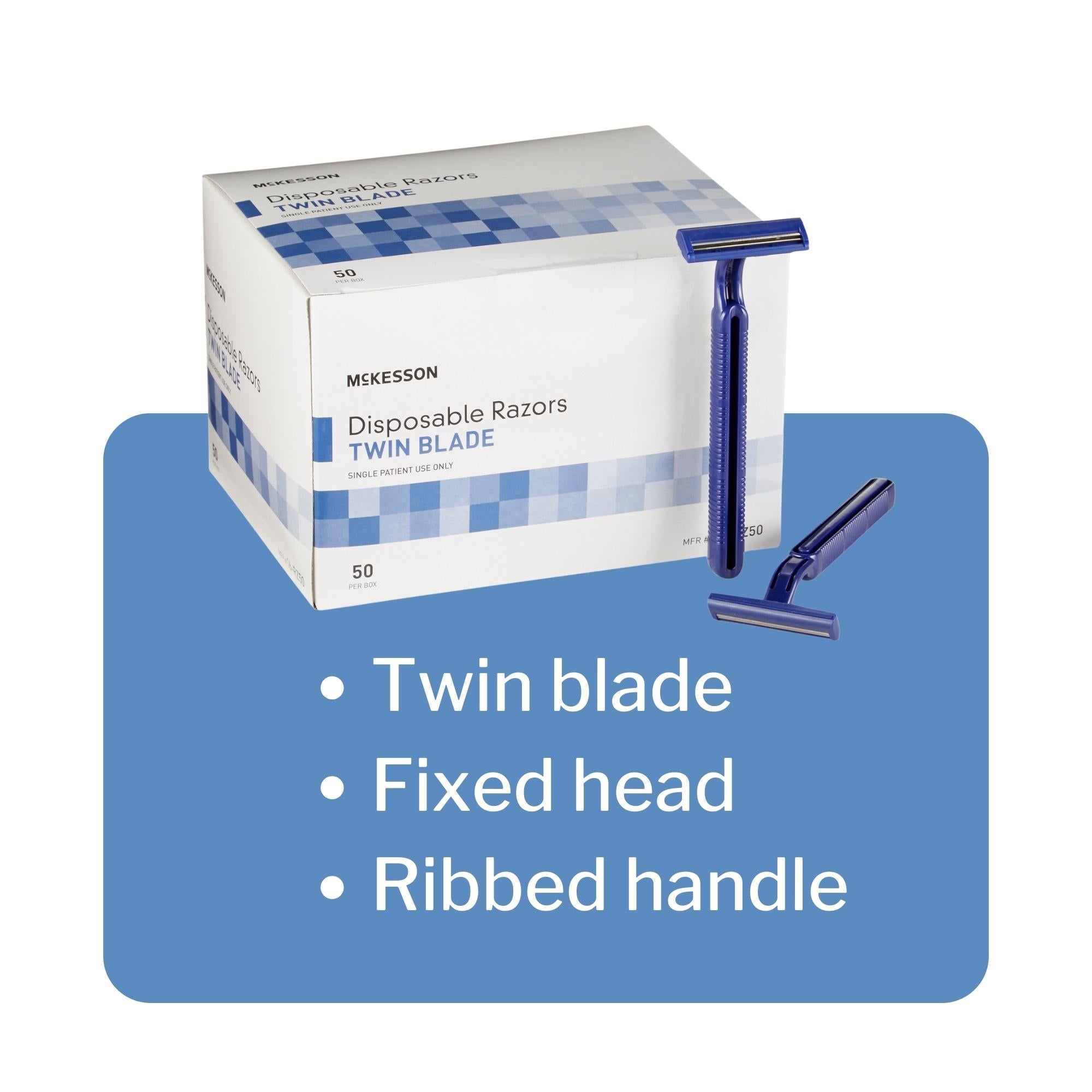 personal razor mckesson single edge twin blade nonsterile disposable packaging type box