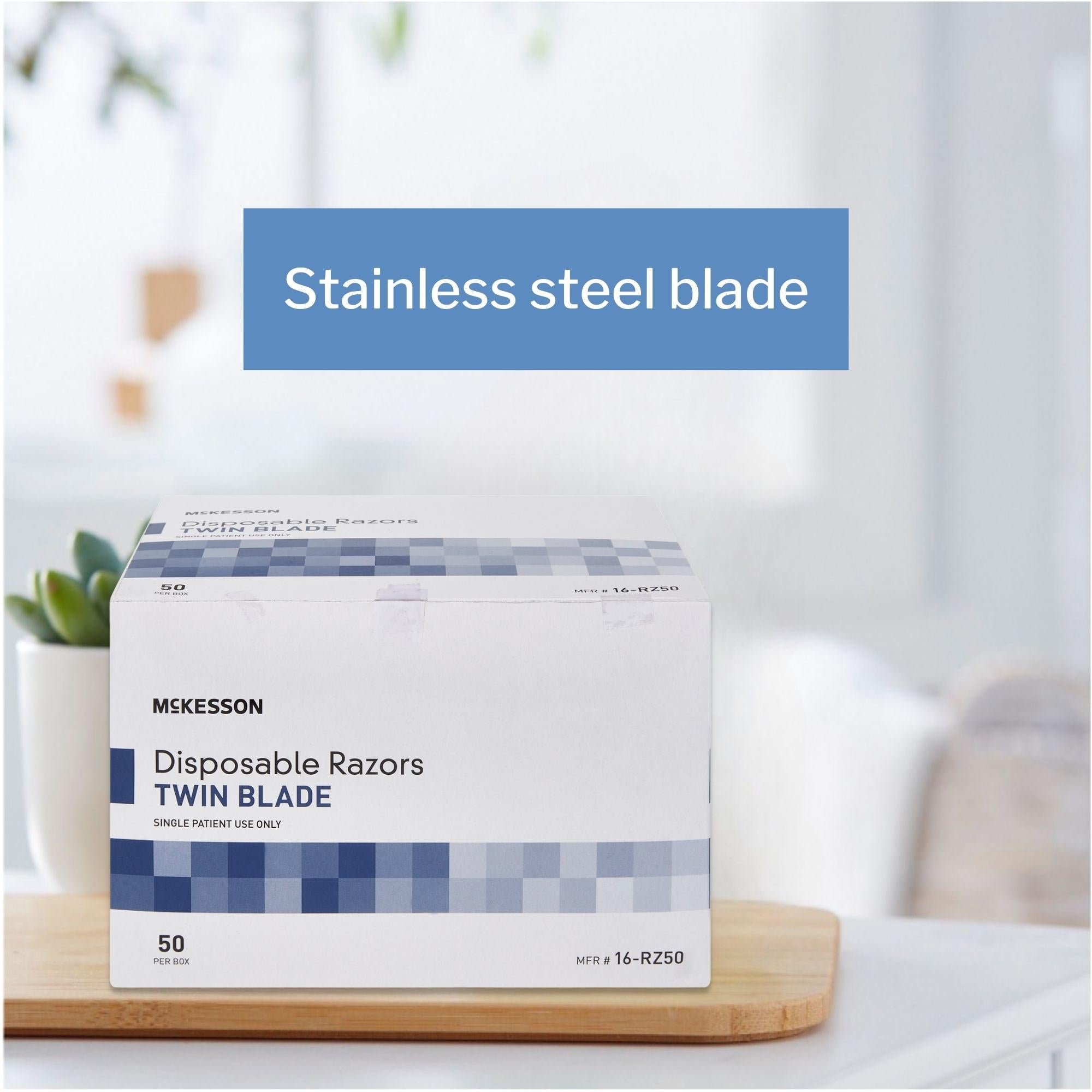personal razor mckesson single edge twin blade nonsterile disposable packaging type box