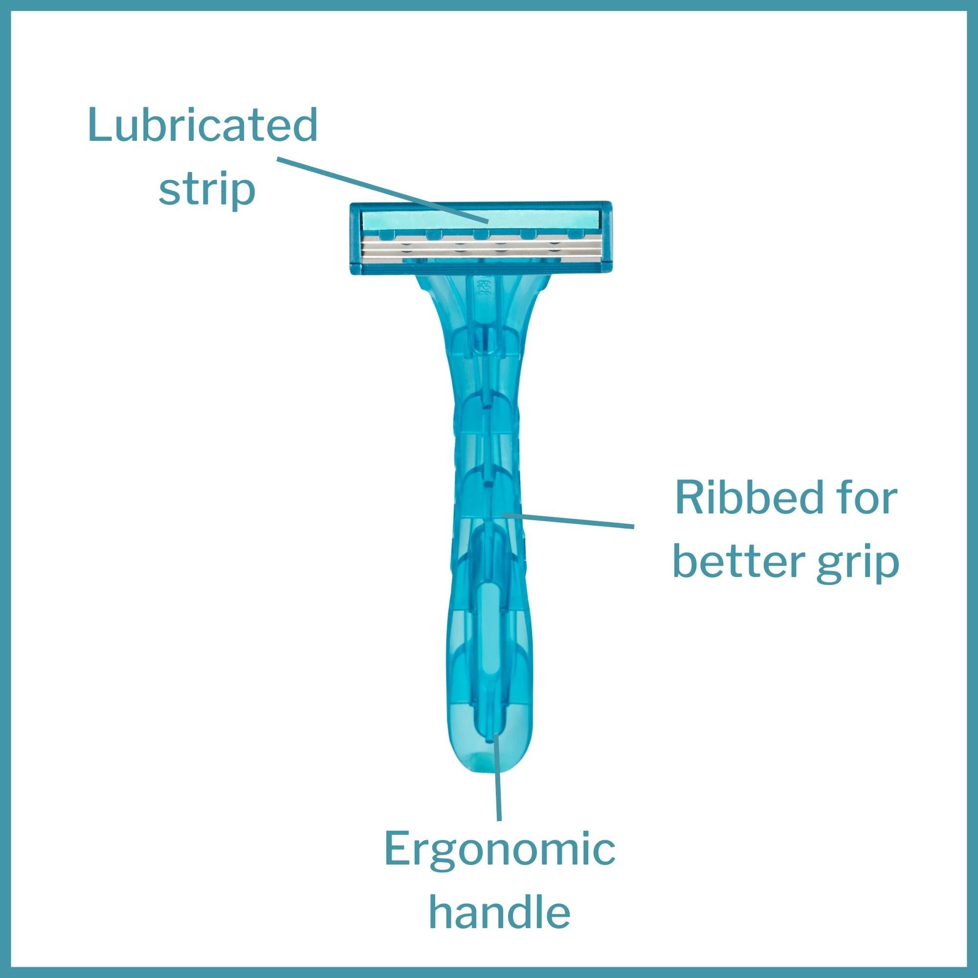 personal razor with lubricating strip mckesson single edge triple blade nonsterile disposable packaging type each