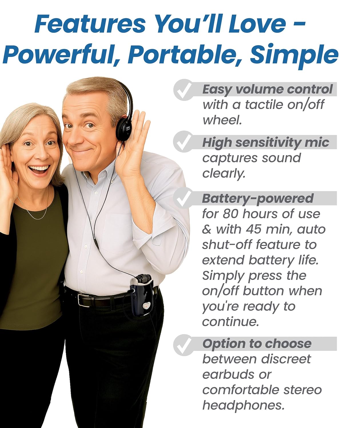 personal sound amplifier superear 3 4 x 2 x 3 inch