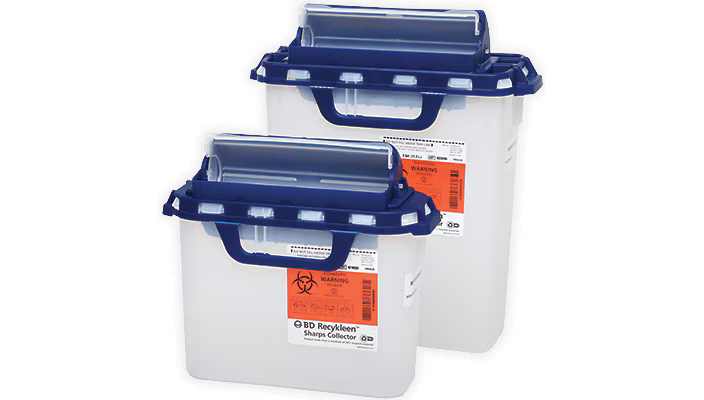 Pharmaceutical Waste Container Recykleen White Base 16.6 H X 10.7 W X 6 D Inch Horizontal Entry 3 Gallon