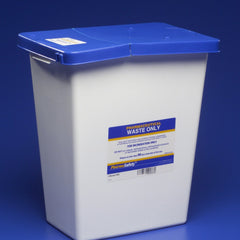 Pharmaceutical Waste Container PharmaSafety White Base 17 3/4 H X 11 W X 15 1/2 D Inch Vertical Entry 8 Gallon